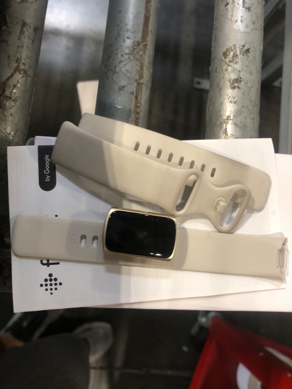 Photo 1 of ** ONLY WATCH ** Fitbit Charge 5 Advanced Fitness & Health Tracker (White) with Built-in GPS, Stress Management Tools, Bundle with 2 Watch Bands, 3.3foot Charge Cable, Wall Adapter, Screen Shield & PremGear for Fitbit