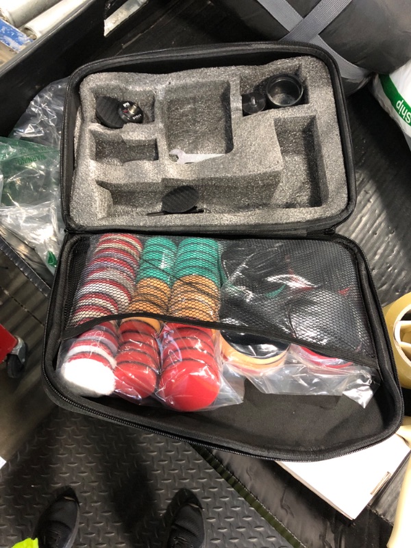 Photo 1 of **PADS AND CASEONLY**SPTA Cordless Mini Polisher, 12V Cordless Multi Polisher, Micro Cordless Scratches Killer Car Polisher RO/DA Mini Auto Machine Sets With Polishing Pad And Wool Pads for polishing, Sanding and Cleaning