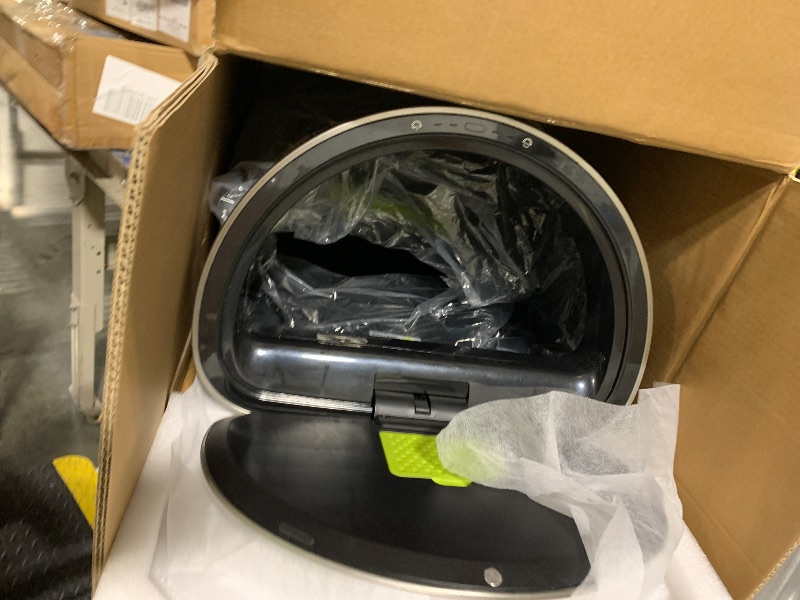 Photo 1 of [NON FUNCTIONAL] EKO Mirage Semi-Round Motion Sensor Trash Can, 47 Liter / 12.4 Gallon Automatic Large Kitchen Trash Can with Deodorizer Compartment, Removable Lid and Bucket, Matte Stainless Steel