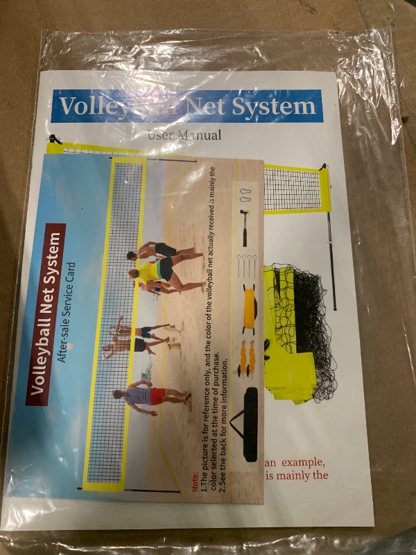 Photo 1 of ***SIMILAR***
***NO SIZE***
Patiassy Outdoor Volleyball Net System Portable and Easy Setup Adjustable Height Poles with Volleyball, Pump, Hammer, Boundary Line, and Carry Bag for Backyard, Beach, Lawn ?Yellow?