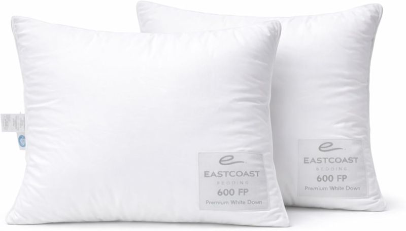 Photo 1 of ***SIMILAR***
.
.100% White Down Pillow, No Feathers, 600 Fill Power, 400 Thread Count Cotton Shell, Firm Loft, Queen 28*28*57 
2 Pack