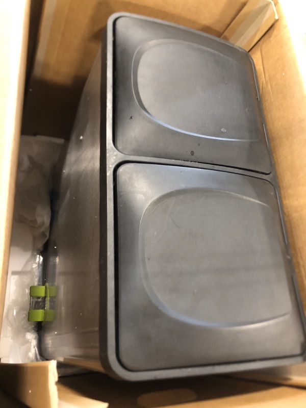 Photo 1 of ***USED***
***DIRTY***
GarveeHome 2 x 10.6 gal Stainless Steel Double Trash Can with Lid for Kitchen, Large Dual Trash and Recycle Bin Combo, Step-on Kitchen Metal Garbage Cans, PP Inner Buckets, Liner Rim, Silver