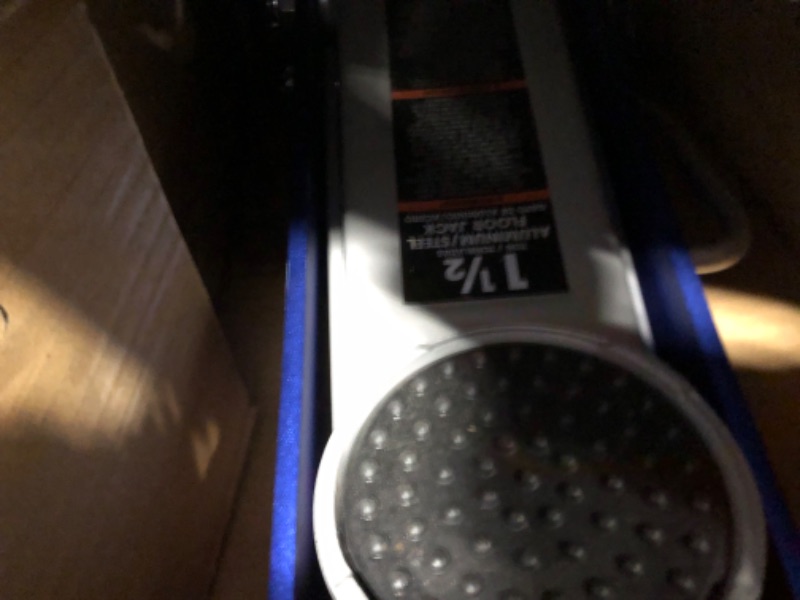 Photo 1 of [Missing Lever] BIG RED T815016L Torin Hydraulic Low Profile Aluminum and Steel Racing Floor Jack with Dual Piston Quick Lift Pump, 1.5 Ton (3,000 lb) Capacity, Blue, T815016L