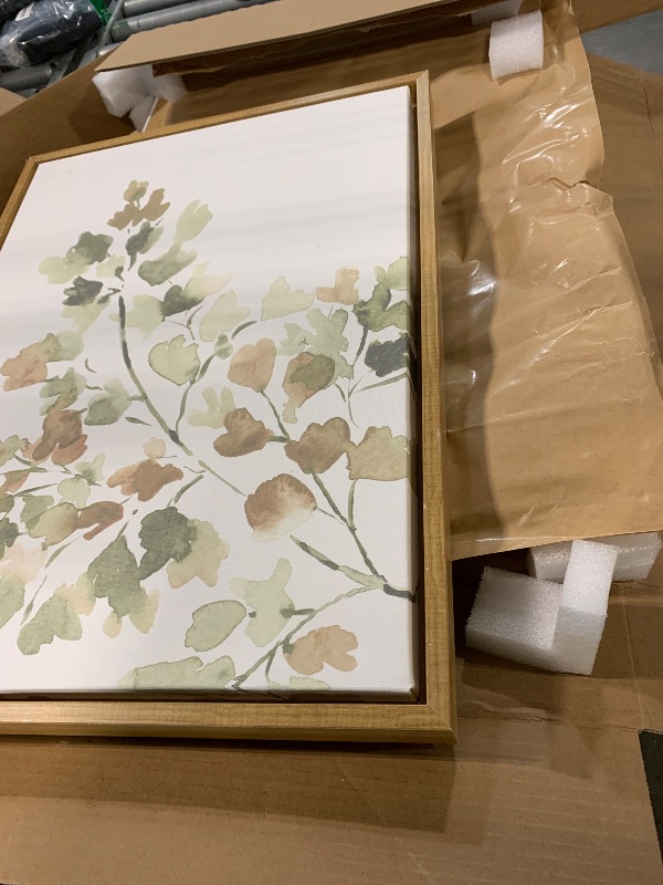 Photo 1 of ***SIMILAR TO STOCK, VIEW ALL IMAGES*** Kate and Laurel Sylvie Eucalyptus 4a & Eucalyptus 4b Framed Canvas Wall Art Set by Maja Mitrovic of Makes My Day Happy; 2 Piece 18x24 Gold; Chic Greenery Wall Décor