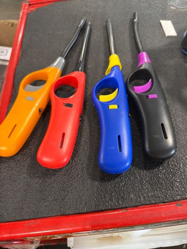 Photo 1 of ** NO FUEL** 4 Pack Candle Lighter Long Lighters, Refillable Butane Lighters for Candle Camping Fireplace Party BBQ Grill(No Fuel)