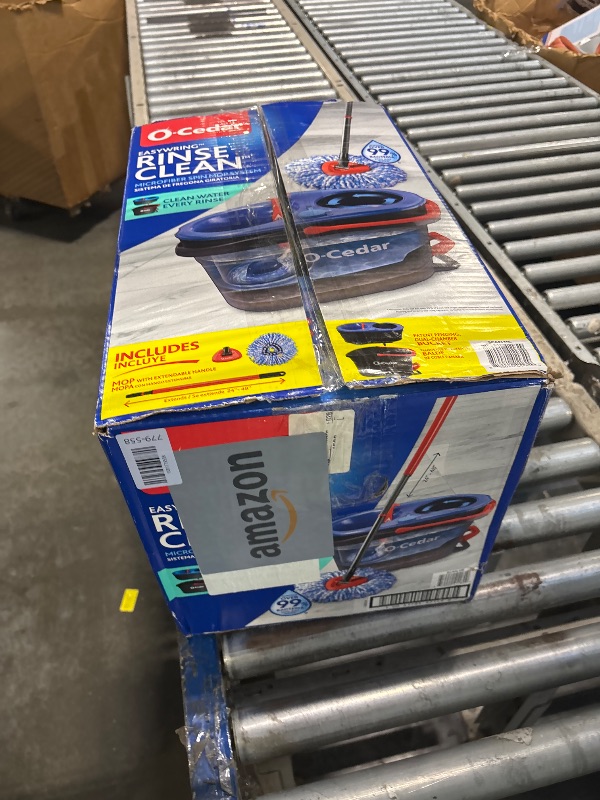 Photo 1 of *** MISSING PARTS **** O-Cedar RinseClean Spin Mop & Bucket System + 1 Extra Mop Head | Clean with Clean Water | Removes 99% of Bacteria