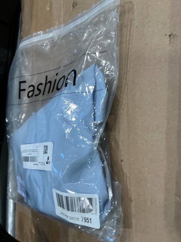 Photo 1 of (Blue) Hooever Womens Cotton Linen Pants Casual Button Up High Waisted Wide Leg Trousers(BLUE-S)