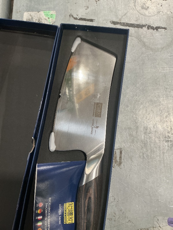 Photo 1 of [MAJOR DAMAGE] HOSHANHO Cleaver Knife 7 Inch, Ultra Sharp Japanese High Carbon Steel Vegetable Meat Cleaver, Multifunction Chopper Butcher Knife for Home Kitchen and Restaurant