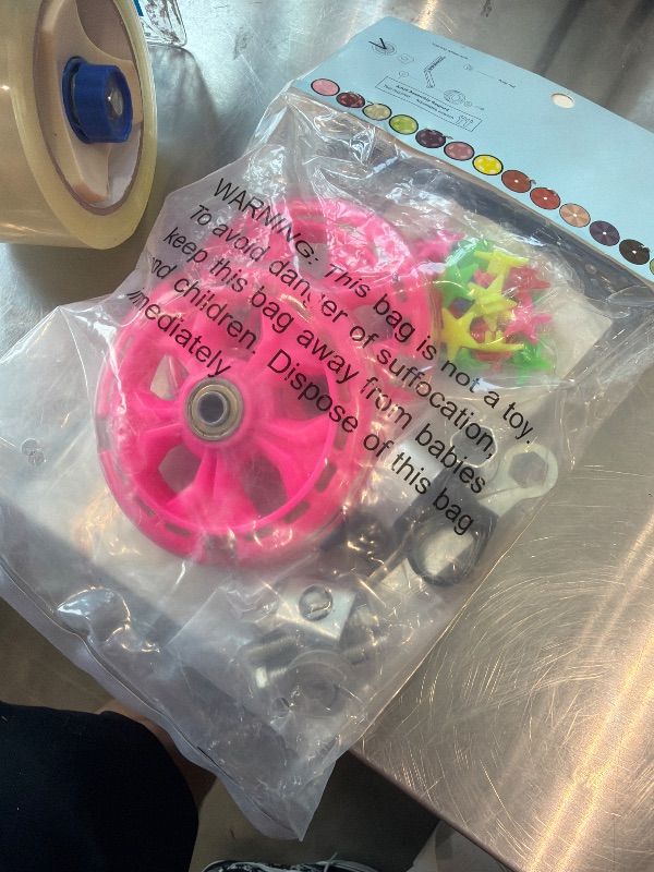Photo 1 of [Missing Attachments for Main Wheel] DDJKCZ Training Wheels Flash Mute Big Wheel Compatible for 12 14 16 18 20 inch Single Speed Bicycle (Beautiful rose)