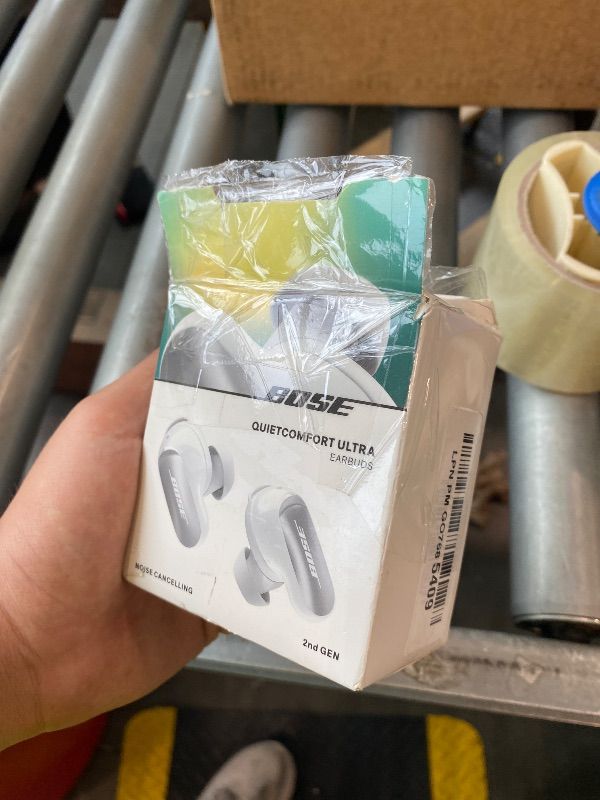 Photo 1 of **DIRTY**
Bose QuietComfort Ultra Earbuds (2nd Gen) - Wireless Noise Cancelling Earbuds with Mic, Immersive Audio, USB-C Charging, Up to 6 Hours Battery, IPX4 Rating, White Smoke
