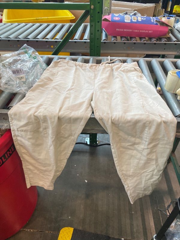 Photo 1 of [SIMILAR ITEM] PIDOGYM Mens Cotton Linen Pants, Summer Beach Pants Casual Loose Fit with Elastic Waist Drawstring White