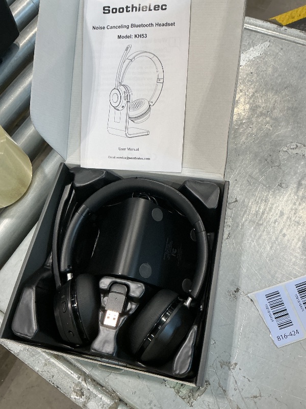 Photo 1 of (Upgraded Version) Wireless Headset, Bluetooth Headset with Noise Cancelling Microphone, Best Headphones with Mic Mute & USB Dongle for PC/Computer/Laptop/Cell Phones/Remote Work/Call Center