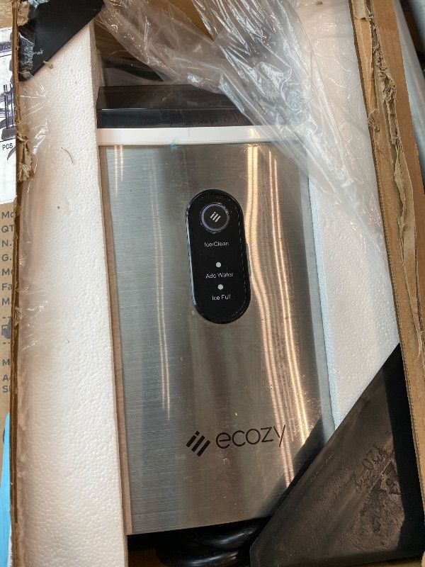 Photo 1 of [USED & DIRTY] Silonn Nugget Ice Maker Countertop, Pellet Ice Machine with Self-Cleaning Function, Sonic Ice Maker Produces 36lbs of Chewable Ice in 24 Hours, Ideal for Home Kitchen and Office (Stainless Steel)