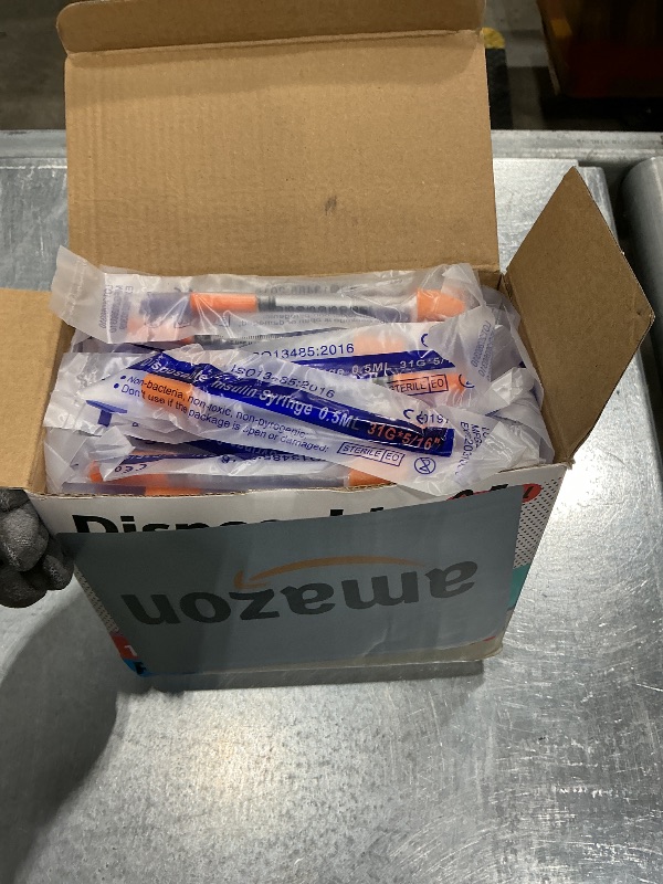 Photo 1 of 0.5ml/cc Syringe 31G 5/16" 8mm, Lab Tools Pack of 100, Disposable Individual Package