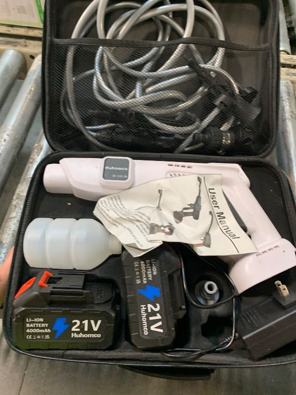 Photo 1 of ****NOT WORKING*** Huhomco Cordless Cordless Pressure Brushless, 2×4000mAH Batteries (White)