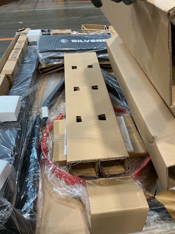 Photo 1 of ****CHECKED 7/11 - AS IS/NO RETURNS - SALE FINAL - FOR PARTS ONLY****Silverback 60" Height Adjustable In-Ground Basketball Hoop with Tempered Glass Backboard, Pro-Style Breakaway Rim, Pole and Backboard Pad, Black-White