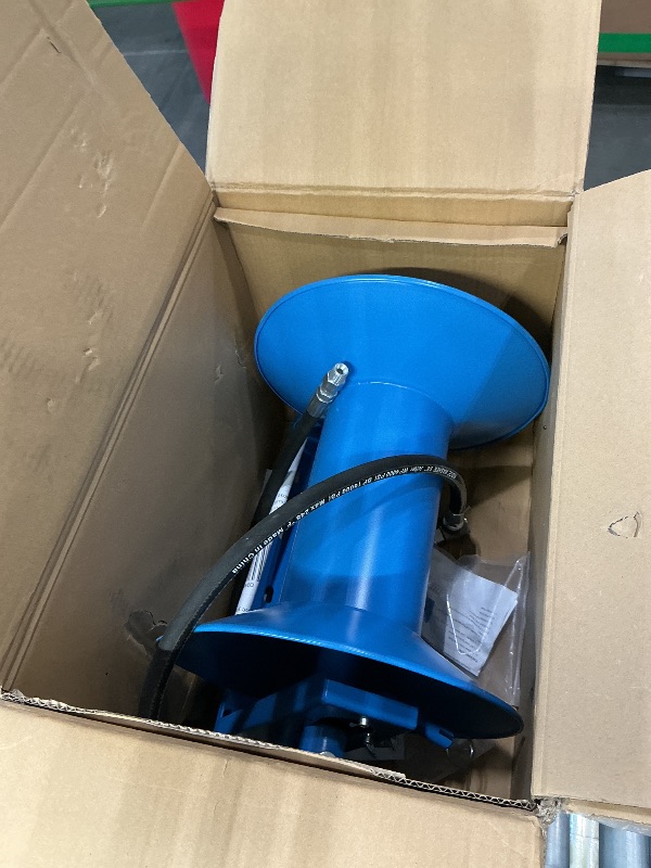 Photo 1 of **Broken rings and missing screw** RIDGE WASHER Pressure Washer Hose Reel 180FT, Mounted Heavy Duty High Power Washer Hose Reel, 4000 PSI Manual Crank Hoses Reel, 3/8'' Whip Hose