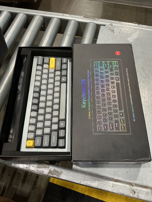 Photo 1 of [NONFUNCTIONING] Keychron Q4 Wired Custom Mechanical Keyboard, 60% Layout QMK/VIA Programmable Macro with Hot-swappable Gateron G Pro Brown Switch Double Gasket Compatible with Mac Windows Linux - Grey
