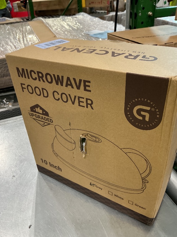 Photo 1 of [MINOR DAMAGE] Microwave Splatter Cover for Food, Upgraded Microwave Cover with Water Steamer, Integrated Handle, Plate Covers, Splatter Guard, Cookware Lid, House Essentials for Gift, 10 Inch