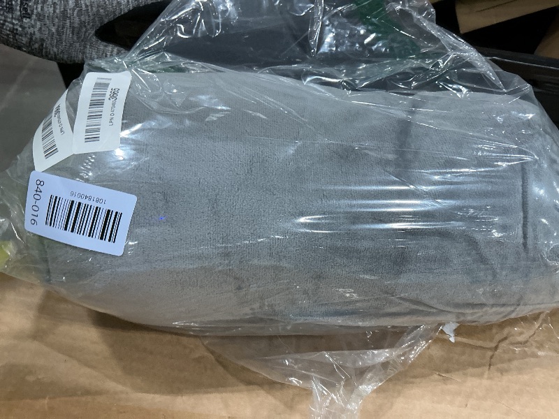 Photo 1 of 1 MIDDLE ONE Round Cylinder Bolster Pillow with Removable Velvet Cover, Tube Roll Cervical Pillow for Head, Neck, Back and Legs Support, 13" x 6", Grey