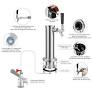 Photo 1 of  Dbgogo Single Tap Beer Tower Dispenser, Stainless Core Beer Faucet Polished Stainless 3'' Flange Single Tap Draft Beer Tower Kegerator Tower Kit with Pre-Assembled Tubing and Self-Closing Spring