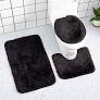 Photo 1 of (just matt)
Black Bathroom Rugs Sets 3Piece Bath Mat Solid Bath Rug Floor Mats Washable Shower Rug with U-Shaped Contour Rug Toilet Lid Cov