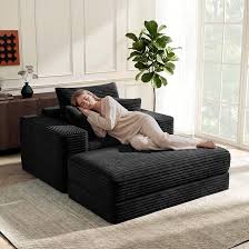 Photo 1 of ***STOCK PHOTO FOR REFERENCE ONLY***
]Chaise Lounge Chair Indoor,Boneless Chair with Ottoman,Comfy Reading Chair for Adults,Small Sofa Bed Couch for Living Room,Single Sleeper Chair Bed,Grey