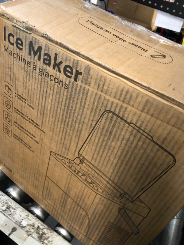 Photo 1 of **FOR PARTS, DOES NOT MAKE ICE**Silonn Countertop Ice Maker - 26.5lbs/24H Portable Ice Machine with 2.5L Expandable Ice Basket, 9 Bullet Ice Cubes in 6 Mins, 2 Ice Sizes LED Touch Control & Self-Cleaning for Home Kitchen