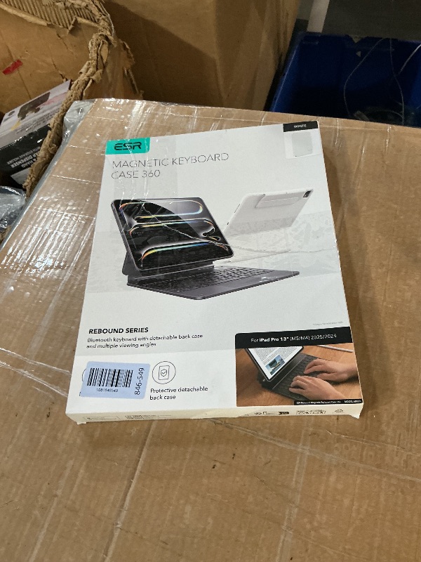 Photo 1 of [Upgraded] ESR iPad Pro 13 Inch Case with Keyboard (M5/M4, 2025/2024), iPad Pro 13 Keyboard Case with Magnetic Stand, Portrait/Raised Modes for iPad Pro 13, Removable, Rebound 360 Series,White