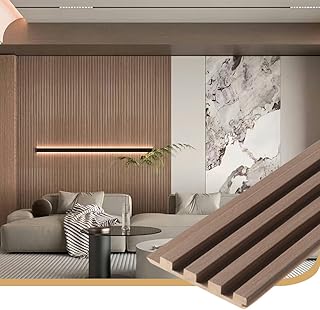 Photo 1 of ***STOCK PHOTO FOR REFERENCE ONLY*** 2PCS Wood Slat Acoustic Wall Panels for Ceiling and Wall Decor 3D Fluted Sound Absorbing Textured Panel with Wood Finish 108"×6" (Maple Light)
