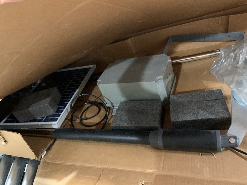 Photo 1 of **MISSING HARDWARE**Gyxel C01-L Solar Gate Openers with Batteries & Solar Panel for Dual Swing Gate Up to 14ft Long or 440lb Per Arm, Automatic Gate Openers for Driveway Dual Swing Gate with Long-Range Gate Opener Remote