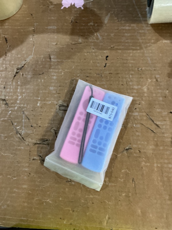 Photo 1 of (2 Pack) ONEBOM Silicone TV Remote Cover, (6.2 Inch*1.5 Inch) Glow in the Dark, Anti Slip Silicone Protective Case with Lanyard(Glow Blue&Glow Pink)