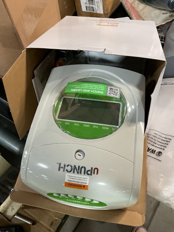 Photo 1 of ***FOR PARTS*** uPunch HN1500 Starter Time Clock Bundle for Small Business: Employee Punch Clock System with 100 Time Cards, Card Rack, and Ribbon