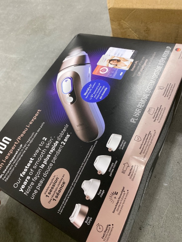 Photo 1 of Braun Skin i-Expert Smart IPL PL7219 at Home Laser Hair Removal for Women and Men with App, Premium Pouch, Venus Razor, 2 Smart Heads, Facial Trimmer