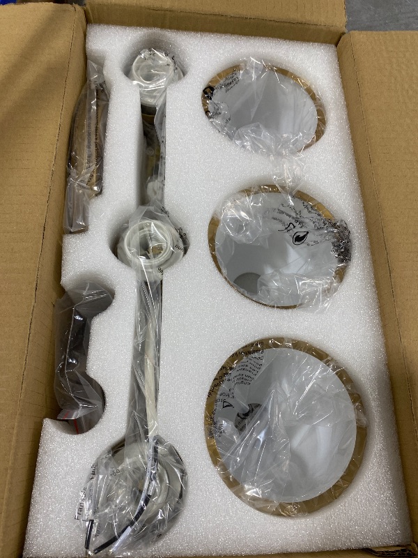 Photo 1 of EvmVom 3-Light Bathroom Light Fixtures, Brushed Gold Vanity Lights for Bathroom with Milk White Globe Glass Shade, Vintage Bathroom Lighting Fixtures Over Mirror for Bedroom Living Room Hallway