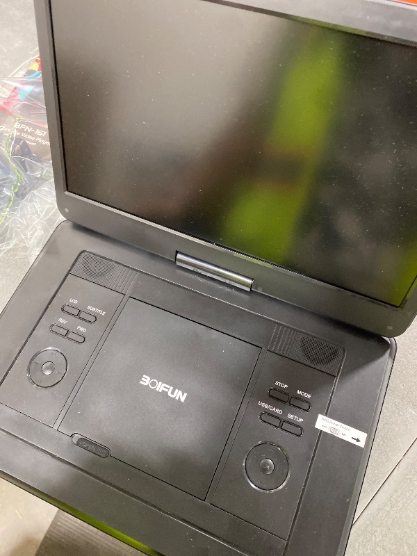 Photo 1 of POFOTO 17.5" Portable TV/DVD Player with 15.6" HD Swivel Screen, Built-in ATSC Tuner & FM, Rechargeable Battery, Supports HDMI in/USB/Micro SD/AV Out, Multi-Disc Formats, Black