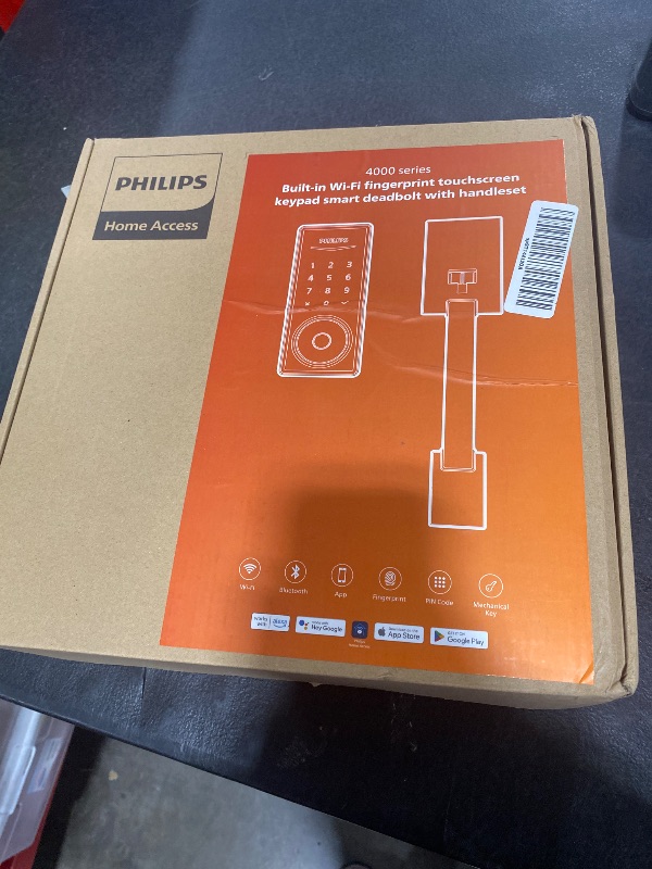 Photo 1 of Philips Wi-Fi Smart Lock with Handle, WiFi Keyless Entry Keypad Door Lock with Handle, Front Door Deadbolt Set, Fingerprint Unlock, PIN Code Unlock, Auto Locking, App Remote Control, Bulit in WiFi