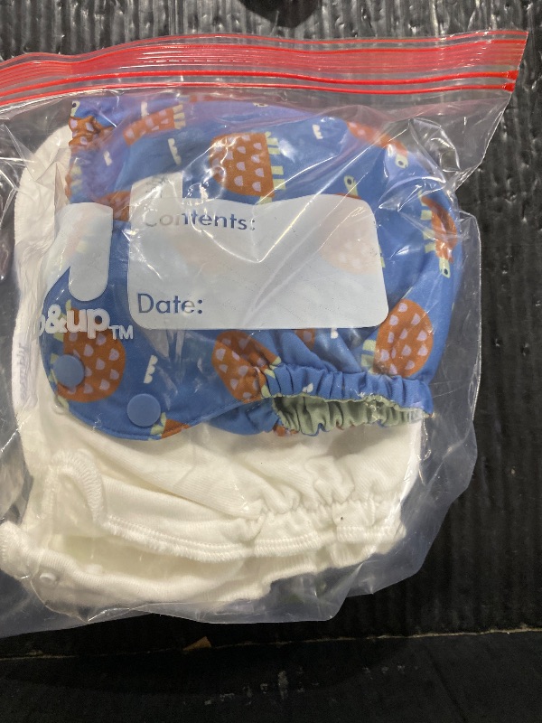 Photo 1 of Esembly Cloth Diaper Bundle Set - 3 Organic Cotton Absorbent Inners and 1 Waterproof Outer Diaper Cover - Reusable, Washable, Snap Closure Cloth Diapers - Size 1 (7-17lbs), Turtles