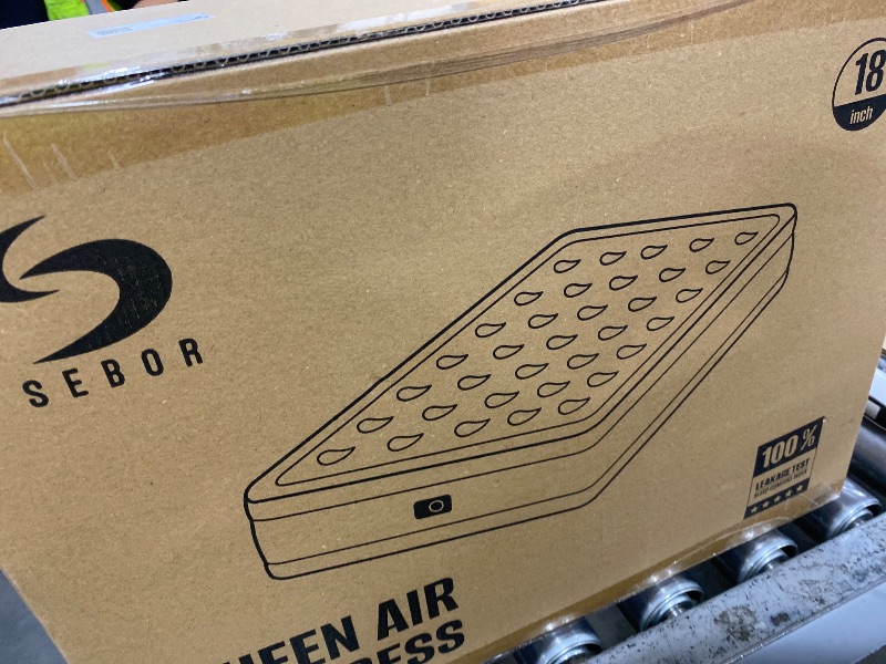 Photo 1 of Sebor Air Mattress Queen with Built-in Pump 18", Comfortable Self-Inflating Blow up Mattress with High-Speed Pump, Durable Queen Size Air Mattress with Storage Bag for Guests, Moving, Camping, Travel
