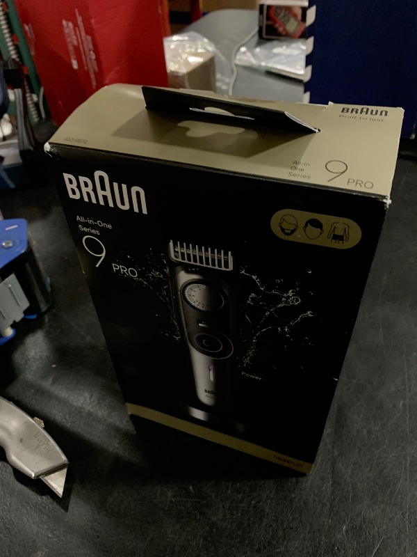 Photo 1 of Braun All-in-One Series 9 PRO Men's Electric Beard Trimmer, Hair Clipper, Shaver & Razor for Face, Hair & Body, AIO 9570 with Gillette Labs Razor, Cordless