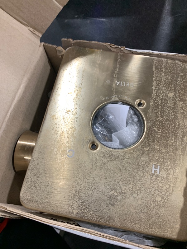 Photo 1 of Delta Velum 14 Series Shower Faucet Set, Brushed Gold Shower Head and Handle Set, Valve Trim Kit, Champagne Bronze T14237-CZ (Valve Not Included)