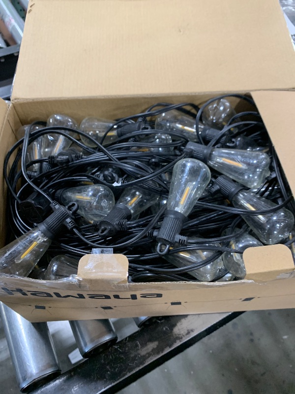 Photo 1 of Kawaya Outdoor Lights String LED Patio Lights: 150FT Waterproof Commercial Grade Vintage String Lights for Outside - 72+3 Shatterproof ST38 Edison Bulbs for Porch Bistro Backyard Cafe (75FTx2)