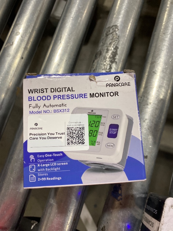 Photo 1 of P PANACARE Wrist Blood Pressure Monitor for Home Use, Large LCD Backlit Display, Portable and Lightweight, 198 Total Readings for 2 Users with Carrying Case