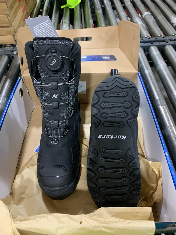 Photo 1 of KORKERS Men Polar Vortex 1200 w/SnowTrac Sole, Color: Black/Silver, Size: 9 (OB9901BK-09)