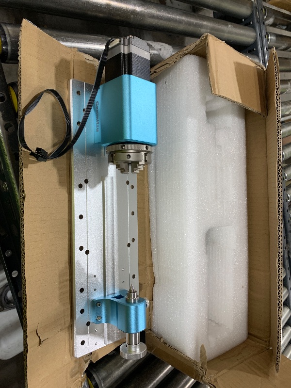 Photo 1 of SainSmart Genmitsu Rotary Module Kit for Prover XL 4030 V2 CNC Router Machine with NEMA23 Planetary Geared Stepper Motor, 4 Jaw Chuck, 10:1 Speed Reducer, Clamped Range 15-275mm
