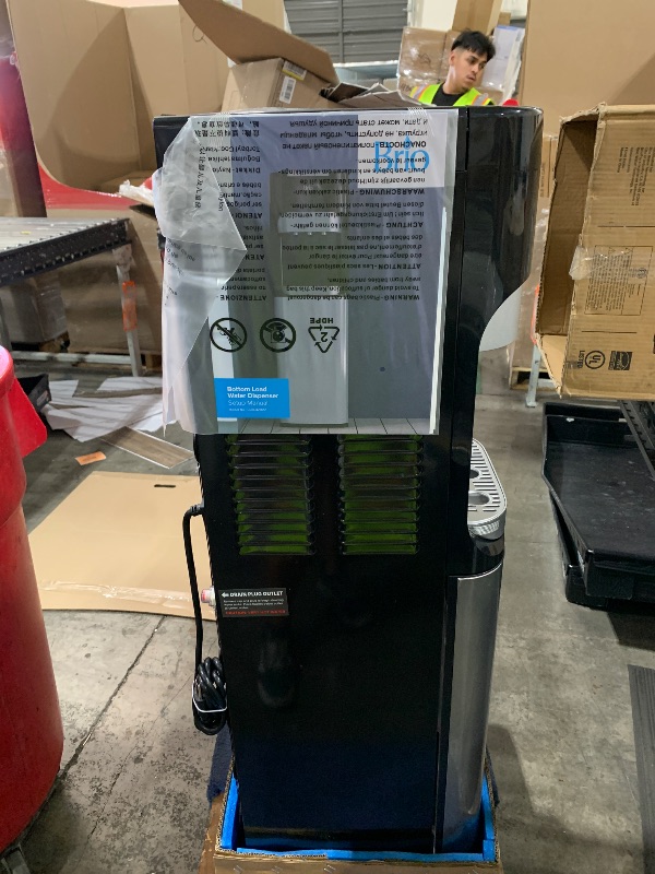 Photo 1 of Brio Bottom Loading Water Cooler Dispenser for 5 Gallon Bottles - 3 Temperatures with Hot, Room & Cold Spouts, Child Safety Lock, LED Display with Empty Bottle Alert, Stainless Steel