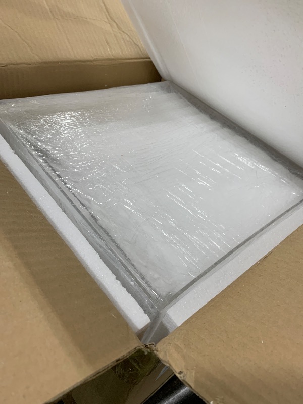 Photo 1 of Leinuosen 7 Pcs Extra Large Buffet Risers Set 8" to 14" Acrylic Display Box Square Catering Dessert Table Riser Food Display Decorative Stand with Hollow Bottom for Catering Supplies(Clear)