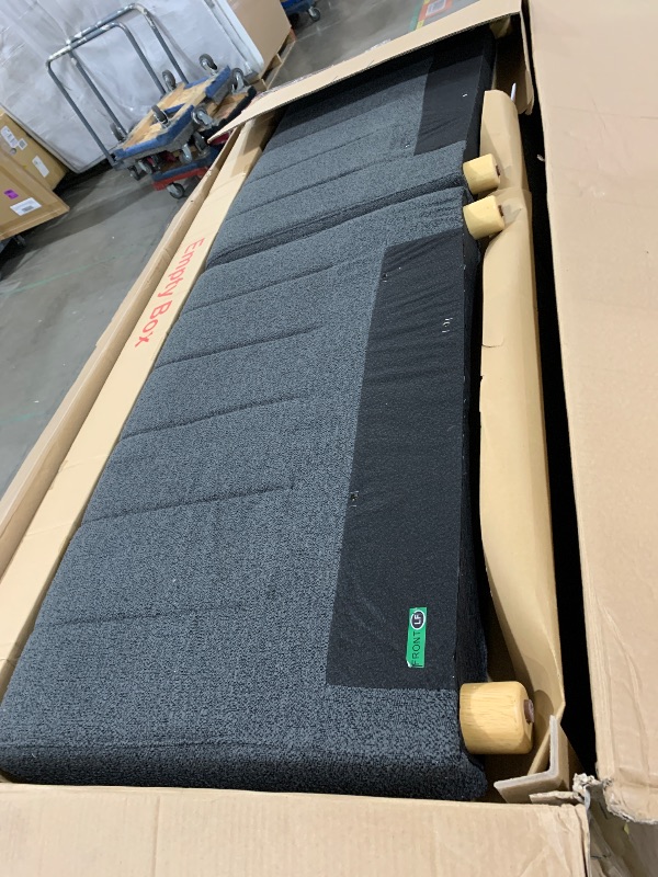 Photo 1 of Serta Galway 91.7" Convertible Sleeper Sofa, Queen Size, Wall-Hugging Dreamglide Mechanism, Dreamcoil Comfort, Boucle Fabric, Charcoal