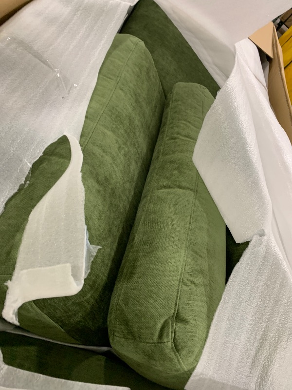 Photo 1 of Zyon 105.5" Reversible Chaise Sectional Distressed green velvet