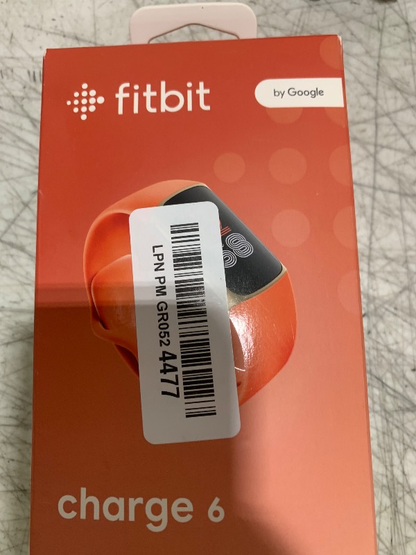 Photo 1 of Fitbit Charge 6 Fitness Tracker with Google Apps - Heart Rate on Exercise Equipment - 3-Month Google Health Premium Membership Included - Health Tools - Gold/Coral - Small&Large Bands Included